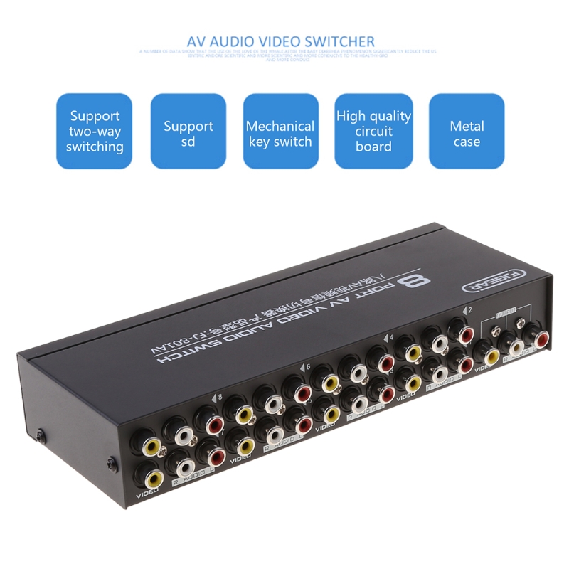 Speaker Enclosure - 8-Way AV Switch RCA Switcher 8
