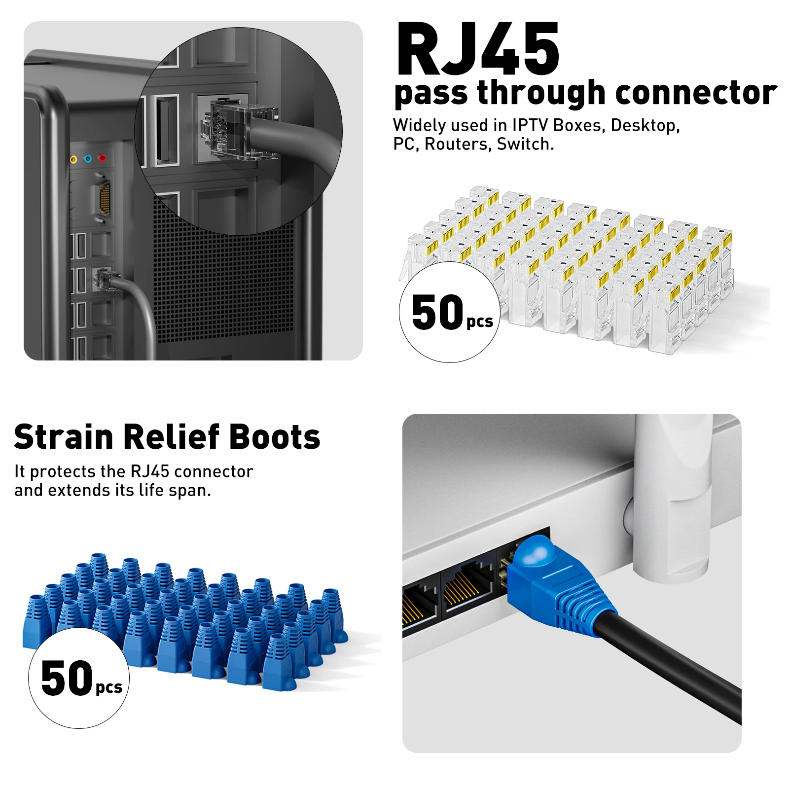 ZoeRax RJ45 CAT6 CAT5E Crimp T - Rj45 Jack recension och pris