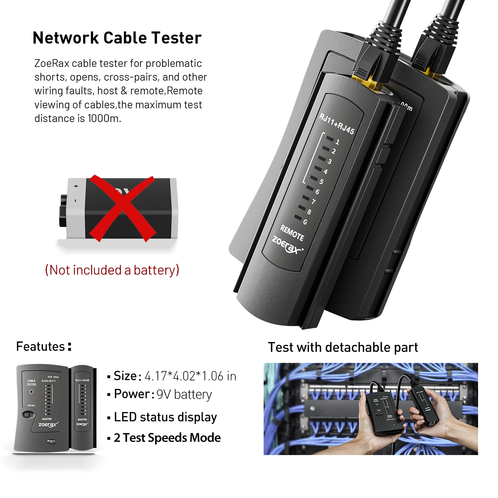 ZoeRax RJ45 CAT6 CAT5E Crimp T - Rj45 Jack recension och pris