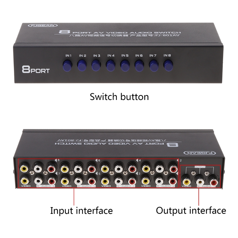 8-Way AV Switch RCA Switcher 8 - Speaker Enclosure recension och pris