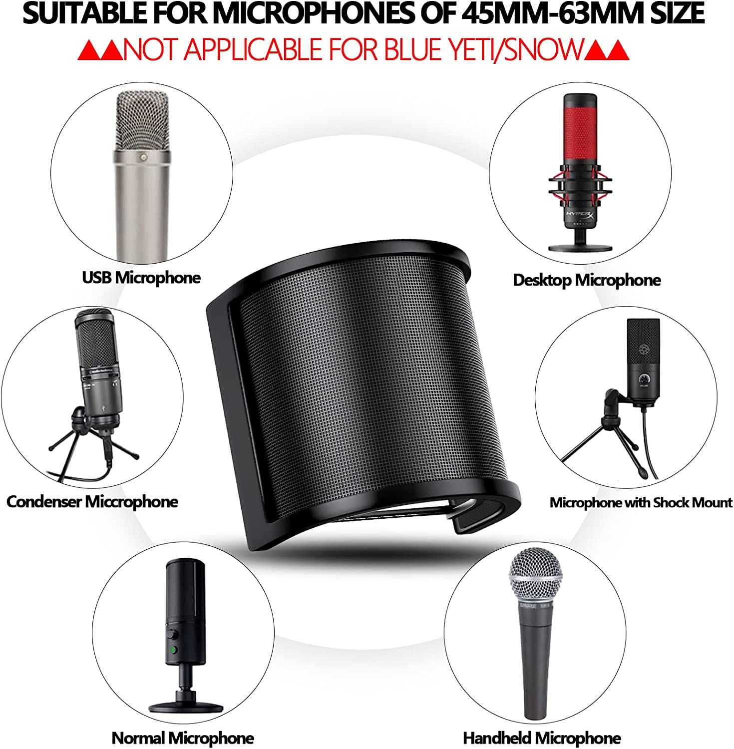 Universal Microphone Pop Filte - Ribbon Microphone recension och pris