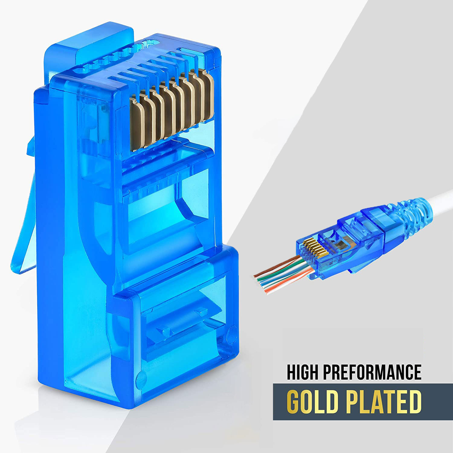 50PCS RJ45 Cat6 Pass Through C - Rj45 Jack recension och pris