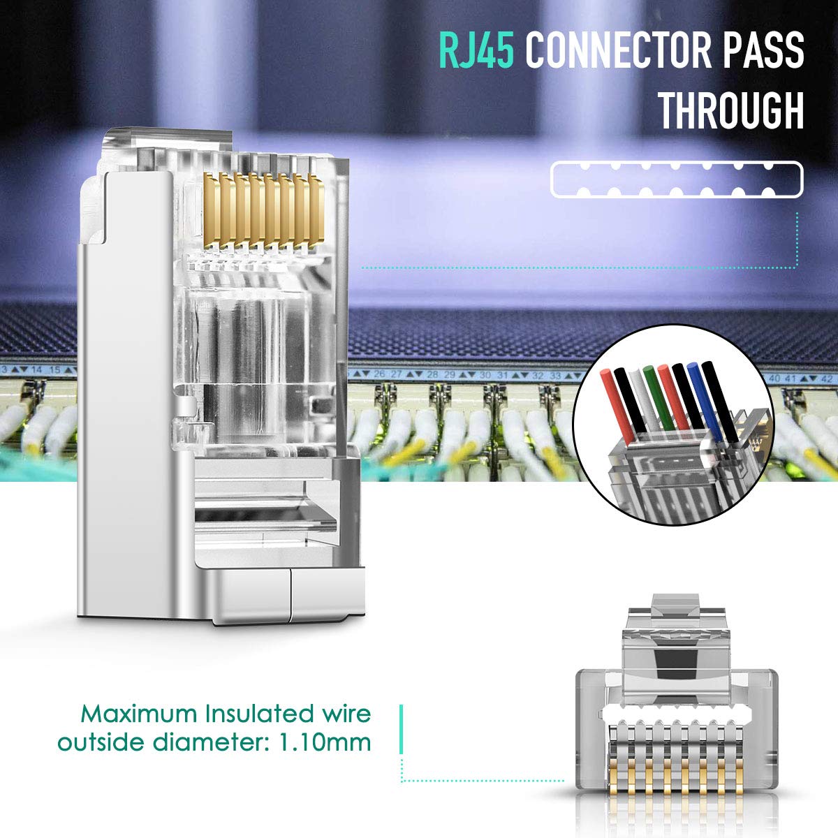 ZoeRax 100pcs Shielded RJ45 CA - Rj45 Jack recension och pris