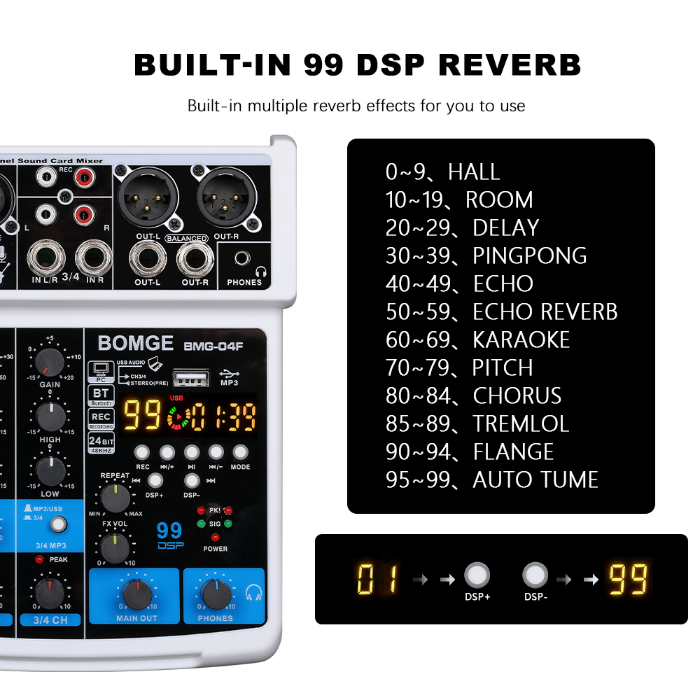 BOMGE Portable 99DSP 4 Channel - Audio Interface recension och pris