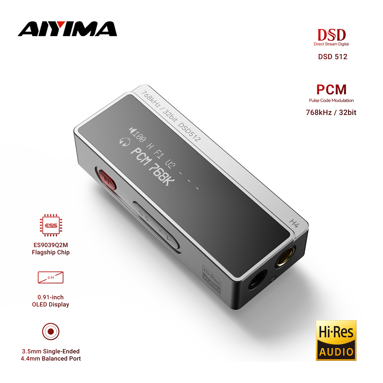 AIYIMA H4 HIFI Portable Headph - Es9018 Dac recension och pris
