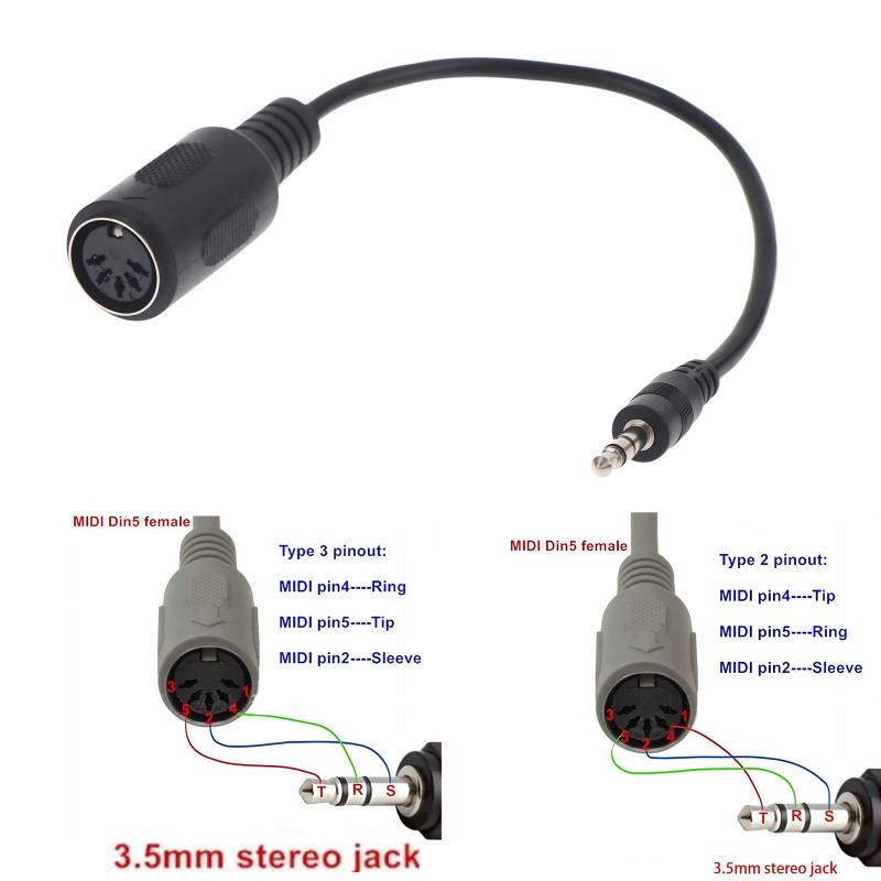 Hot Sale MIDI Din 5 To 3.5mm T - Trs Cable recension och pris