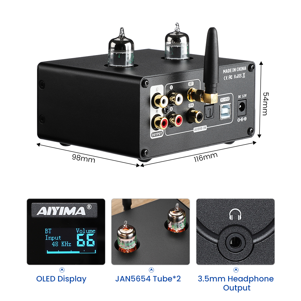 AIYIMA Audio Tube-T10 Decoder  - Es9018 Dac recension och pris